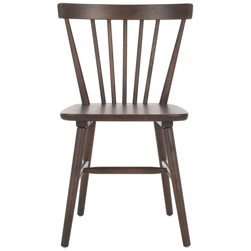 Safavieh Winona Wood and Steel Spindle Back Dining Chair in Dark Walnut