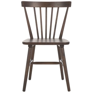 Safavieh Winona Wood and Steel Spindle Back Dining Chair in Dark Walnut