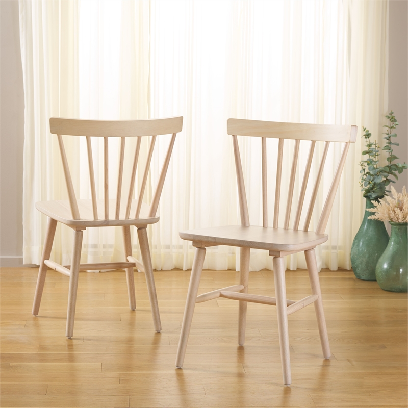 Safavieh Winona Wood and Steel Spindle Back Dining Chair in White