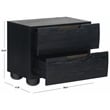 Safavieh Beethoven Solid Wood 2 Drawer Nightstand in Black