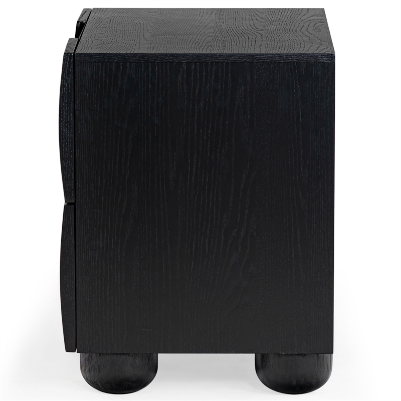 Safavieh Beethoven Solid Wood 2 Drawer Nightstand in Black