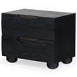 Safavieh Beethoven Solid Wood 2 Drawer Nightstand in Black