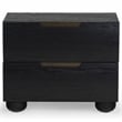 Safavieh Beethoven Solid Wood 2 Drawer Nightstand in Black