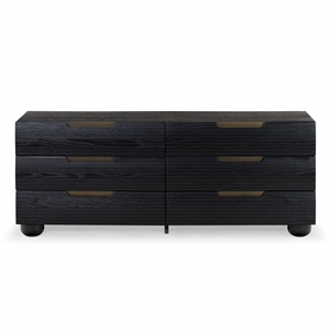 safavieh beethoven solid wood 6 drawer dresser in black