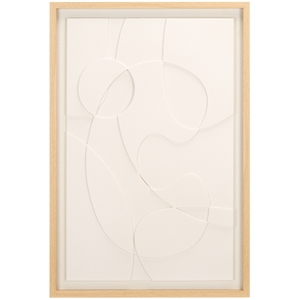 Safavieh Snow Dy Trails Wood and Iron Framed Dimensional Art in White