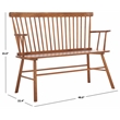Safavieh Addison Wood Spindleback Settee in Natural