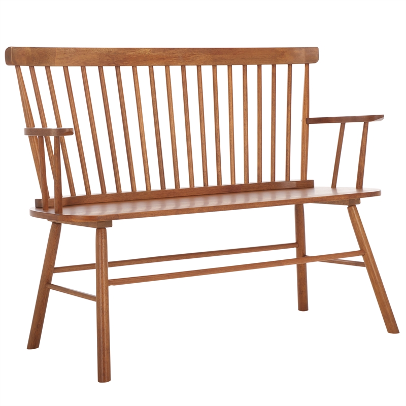 Safavieh Addison Wood Spindleback Settee in Natural