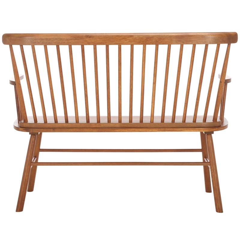 Safavieh Addison Wood Spindleback Settee in Natural