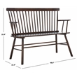 Safavieh Addison Wood Spindleback Settee in Dark Walnut