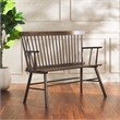 Safavieh Addison Wood Spindleback Settee in Dark Walnut