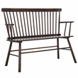 Safavieh Addison Wood Spindleback Settee in Dark Walnut