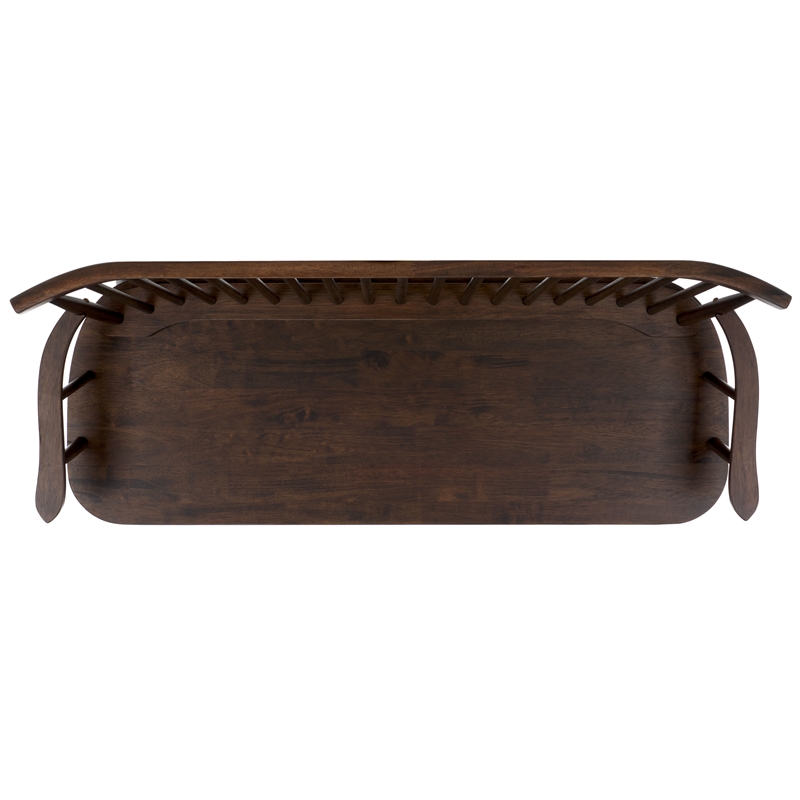 Safavieh Addison Wood Spindleback Settee in Dark Walnut