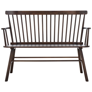 Safavieh Addison Wood Spindleback Settee in Dark Walnut