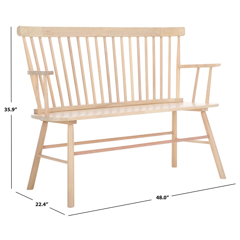 Safavieh Addison Wood Spindleback Settee in White