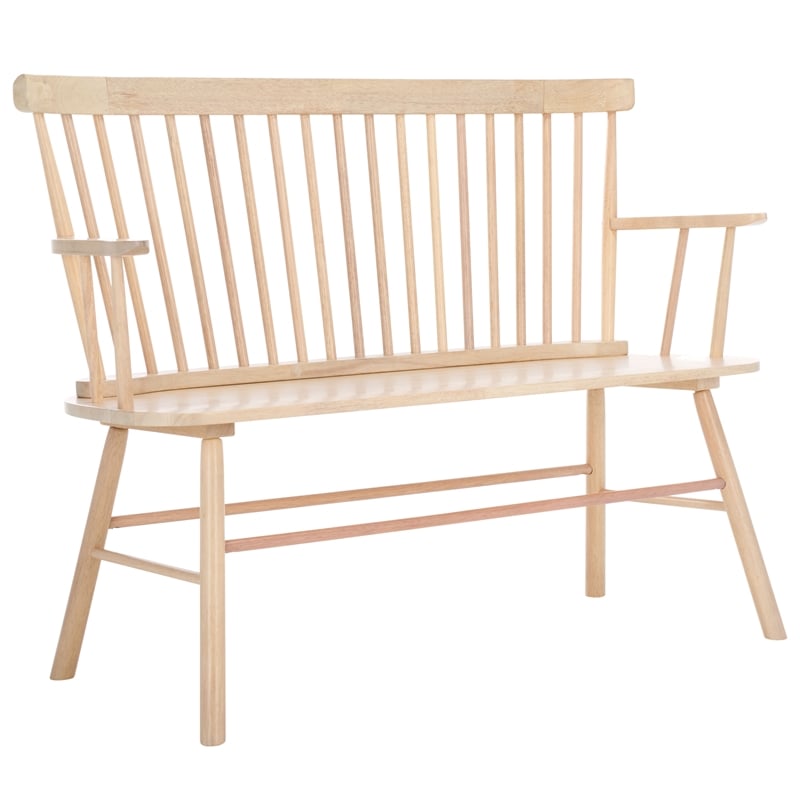 Safavieh Addison Wood Spindleback Settee in White