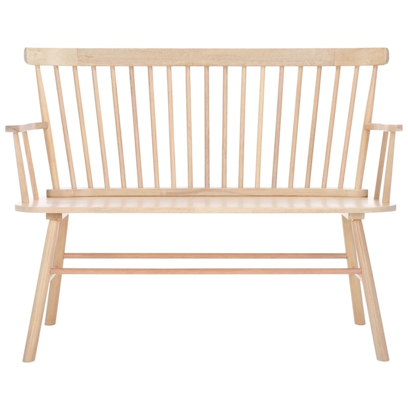 Safavieh Addison Wood Spindleback Settee in White