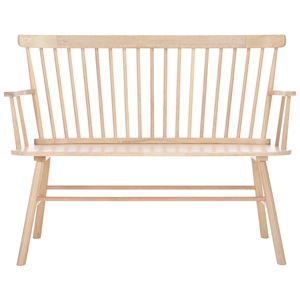 Safavieh Addison Wood Spindleback Settee in White
