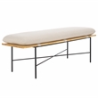 Safavieh Emric Wood and Iron Bench in Cream / Black