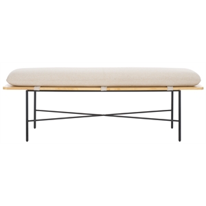 Safavieh Emric Wood and Iron Bench in Cream / Black