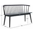 Safavieh Blanchard Wood and Iron Spindle Bench in Matte Black