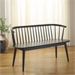 Safavieh Blanchard Wood and Iron Spindle Bench in Matte Black
