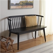 Safavieh Blanchard Wood and Iron Spindle Bench in Matte Black