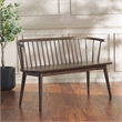 Safavieh Blanchard Wood and Iron Spindle Bench in Dark Walnut