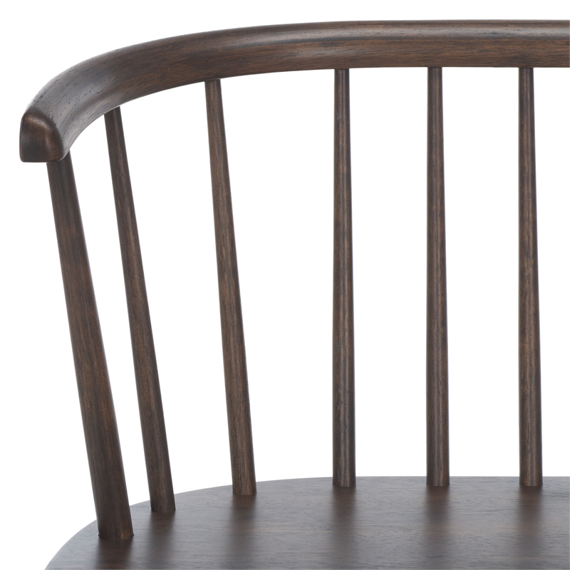 Safavieh Blanchard Wood and Iron Spindle Bench in Dark Walnut