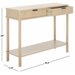Safavieh Thurston Wood 2 Drw Console in Natural