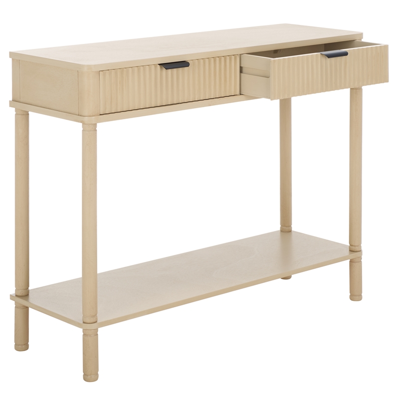 Safavieh Thurston Wood 2 Drw Console in Natural