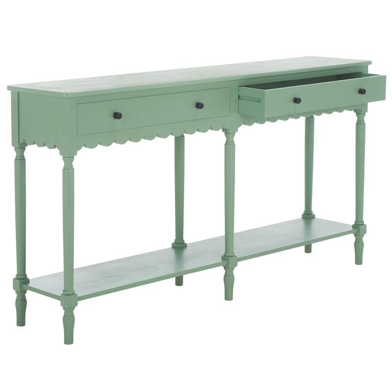 Safavieh Haven Wood 2 Drw Large Console in Sage