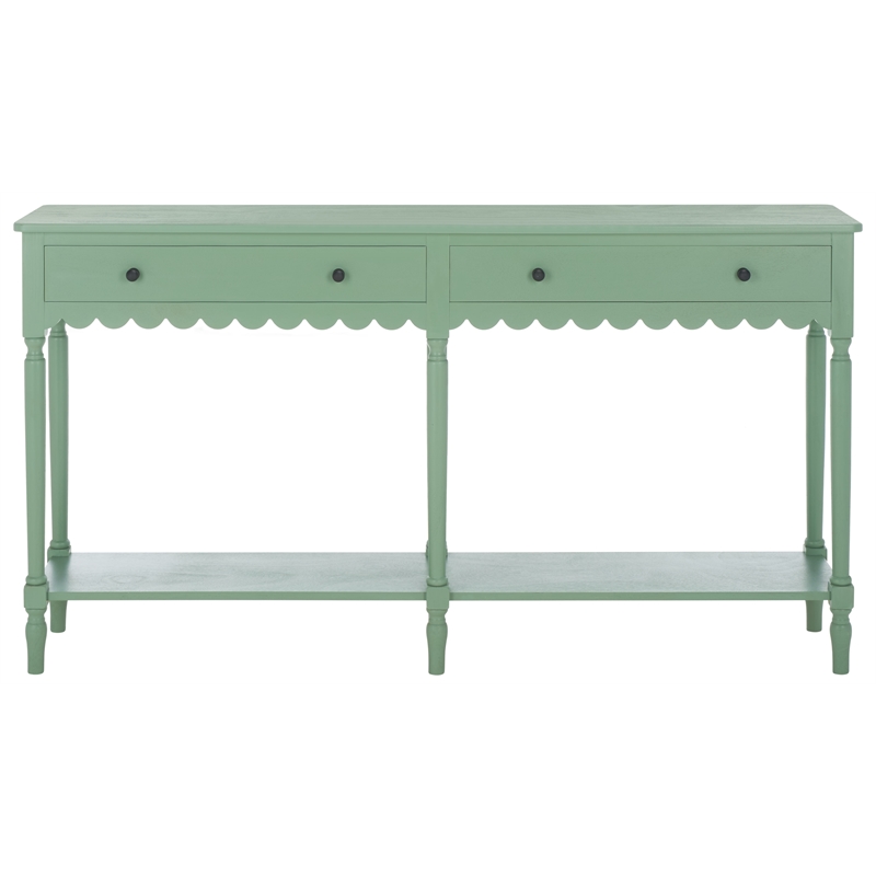Safavieh Haven Wood 2 Drw Large Console in Sage