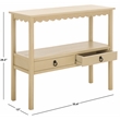 Safavieh Haven Wood Lower 2 Drw Console in Natural