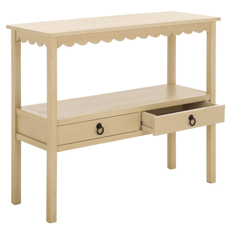 Safavieh Haven Wood Lower 2 Drw Console in Natural