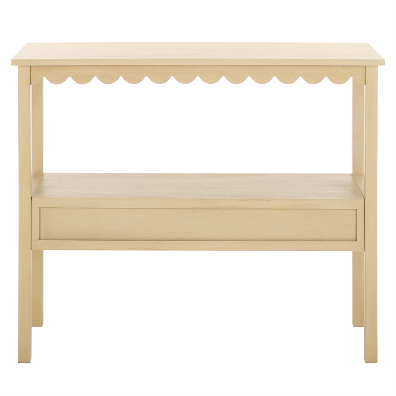 Safavieh Haven Wood Lower 2 Drw Console in Natural