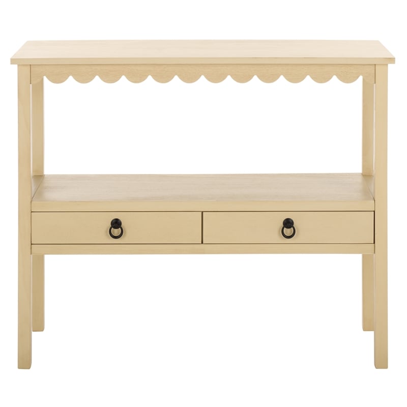 Safavieh Haven Wood Lower 2 Drw Console in Natural