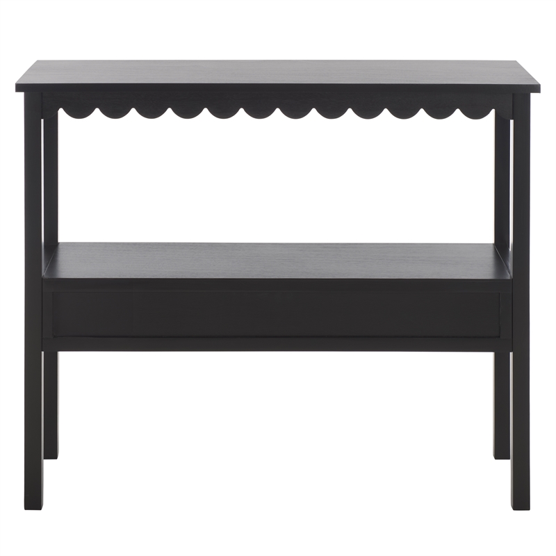Safavieh Haven Wood Lower 2 Drw Console in Matte Black