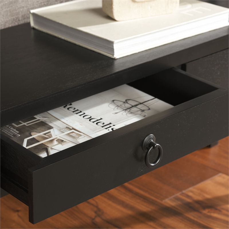 Safavieh Haven Wood Lower 2 Drw Console in Matte Black