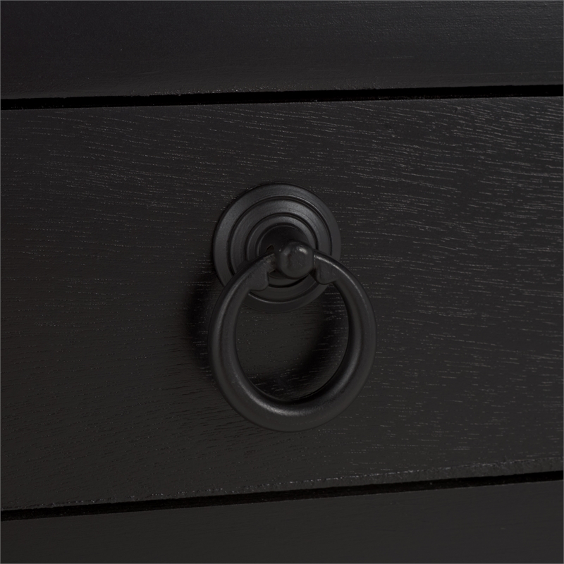 Safavieh Haven Wood Lower 2 Drw Console in Matte Black