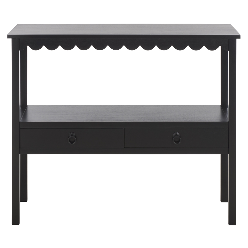 Safavieh Haven Wood Lower 2 Drw Console in Matte Black