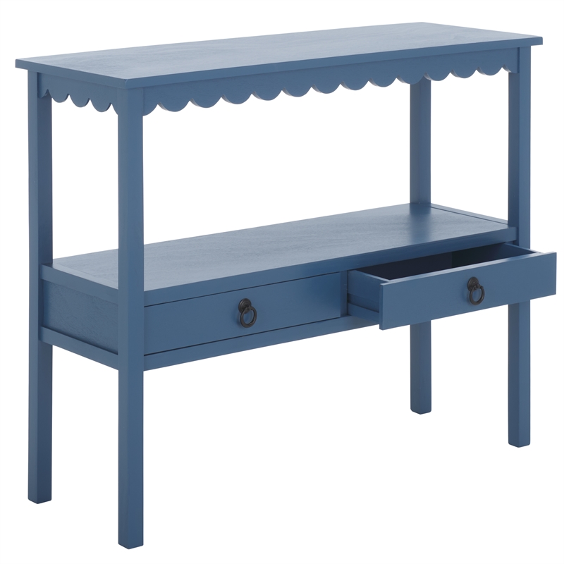 Safavieh Haven Wood Lower 2 Drw Console in Blue