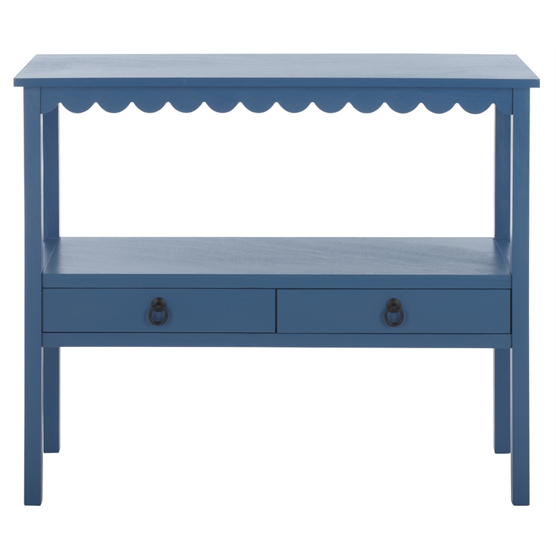 Safavieh Haven Wood Lower 2 Drw Console in Blue