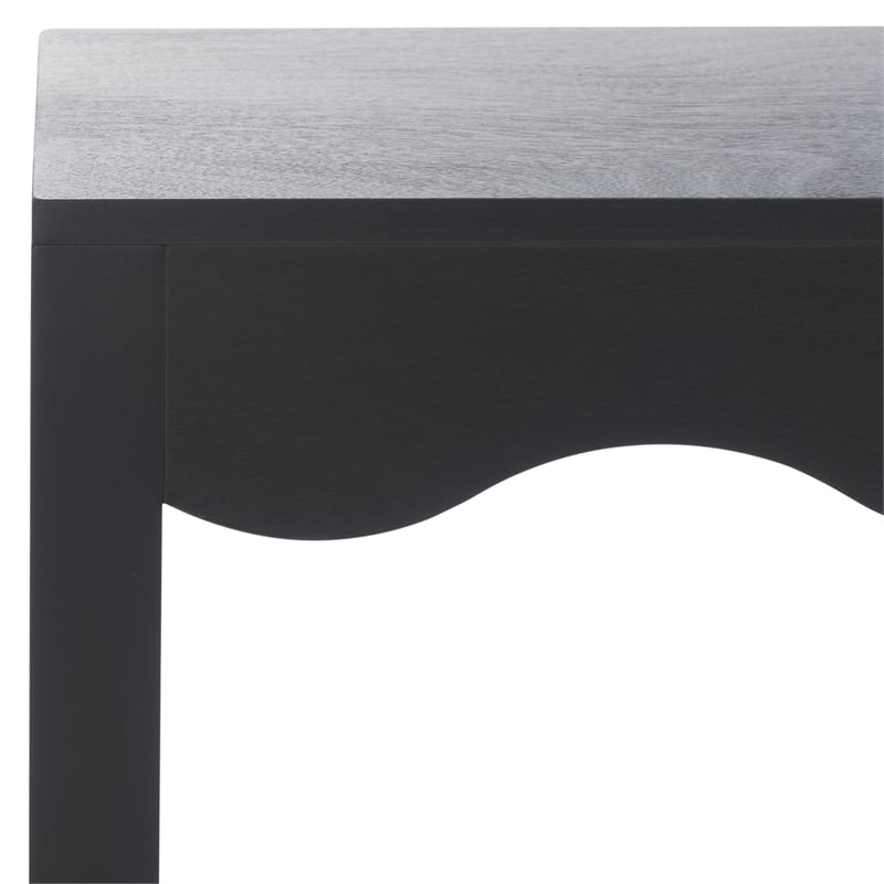 Safavieh Lilith Wavy Wood Console in Matte Black