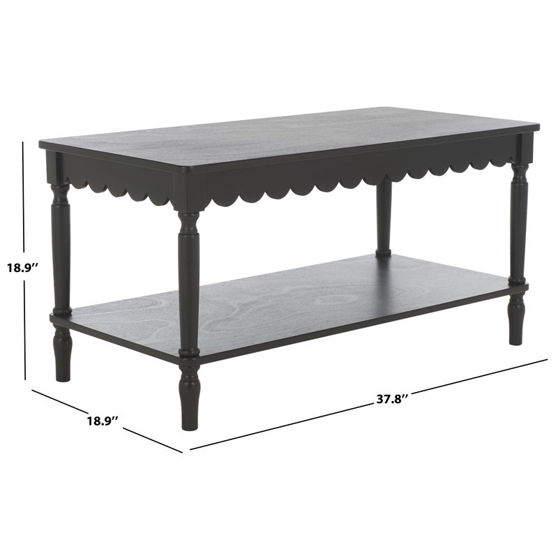 Safavieh Haven Wood Coffee Table in Matte Black