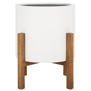 Safavieh Loflen Wood and Concrete Planter in White