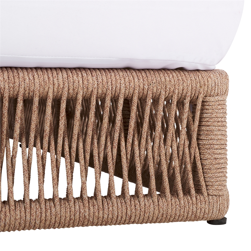 Safavieh Gillian Steel and Polyester Sunlounger in Natural / White