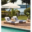 Safavieh Gillian Steel and Polyester Sunlounger in Natural / White