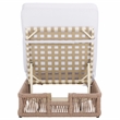 Safavieh Gillian Steel and Polyester Sunlounger in Natural / White