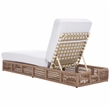 Safavieh Gillian Steel and Polyester Sunlounger in Natural / White