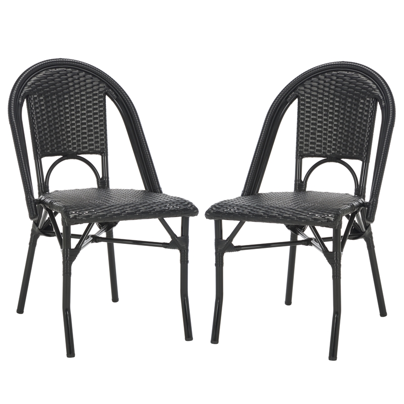 Safavieh Torino Aluminum Side Chair Set Of 2 in Black